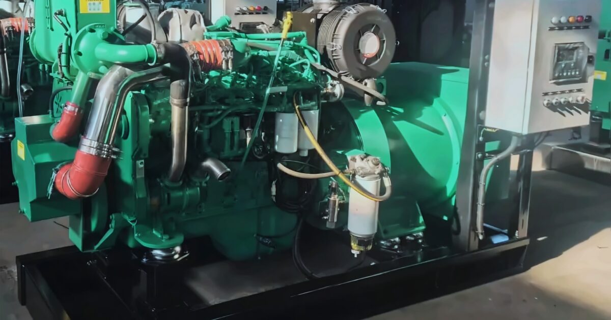 Groupe électrogène diesel industriel avec moteur, alternateur et armoire de commande