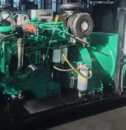 Groupe électrogène diesel industriel avec moteur, alternateur et armoire de commande