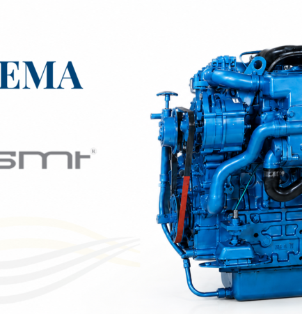 Visuel du partenariat entre SEMA et SMT avec un moteur diesel industriel